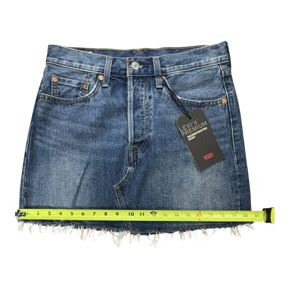 Levi’s Premium Deconstructed Denim Mini Skirt 28 Y2K Coastal Cowgirl NWT - Picture 8 of 8